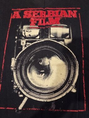 ☠️A SERBIAN FILM - VINTAGE MOVIE SHIRT - HOMEMADE SLEEVELESS - MENS SIZE XL